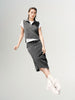 Women's Gray Polo V Neck Sleeveless Sweater Vest Jacket