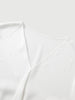 Chemise blanche à col en V et manches longues en soie