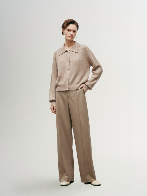 Load image 1 in gallery view. Khaki straight pants