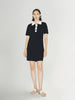Black dress with white collar