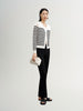 Women's Original White V Neck Stripe Button Down Knitwear