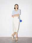 Women's Off-White Straight Fit Skirt