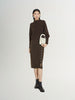 Women's Winter Brown Straight Fit Cashmere Knit Skirt