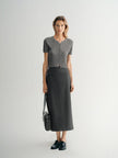 T-shirt gris tricoté