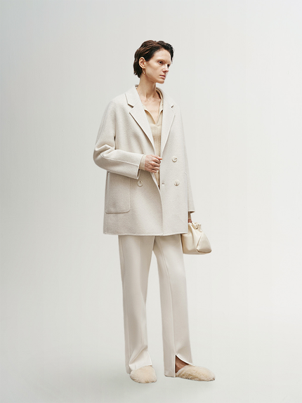 Manteau mi-long blanc