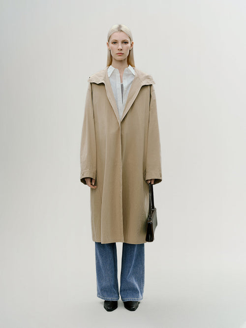 Charger l'image 1 dans la galerie. Cotton Hooded Rain Coat