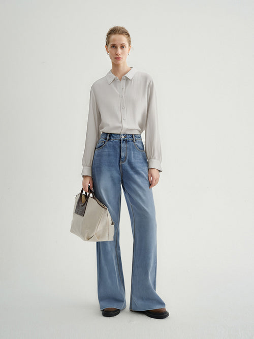 Load image 1 in gallery view. Embossed Pure Silk Shirt