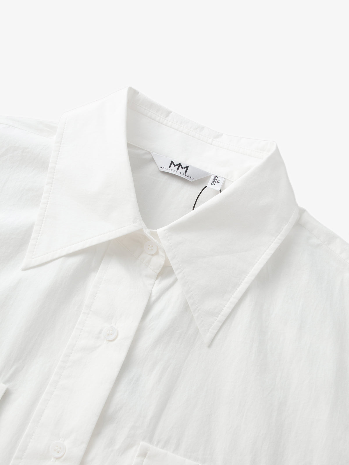 Chemise à manches longues avec col pointu - blanc