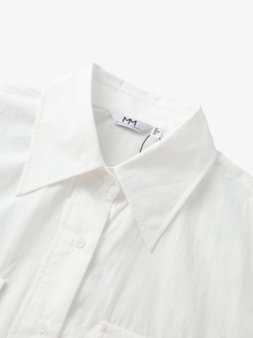 Charger l'image 1 dans la galerie. Chemise à manches longues avec col pointu - blanc