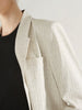 Linen Striped Peak Lapel Blazer