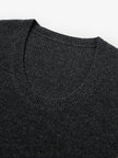 Women's Dark Gray Round Neck Long Sleeve Wool Dress