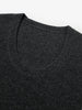 Women's Dark Gray Round Neck Long Sleeve Wool Dress
