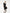 Women's Black Square Neck Puff Sleeves Smooth Vinegar Dress