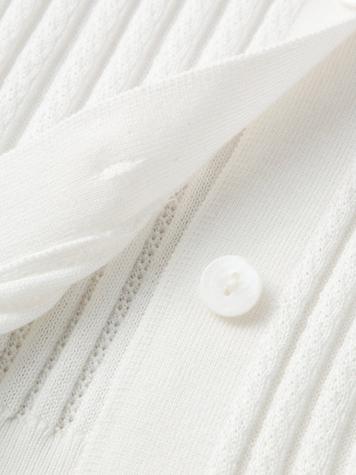Carica immagine 1 in visualizzazione galleria. Top en tricot lyocell blanc, col en V, manches mi-longues