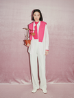 Women's Pink Stripe 100% Cotton Long Sleeve Shirt