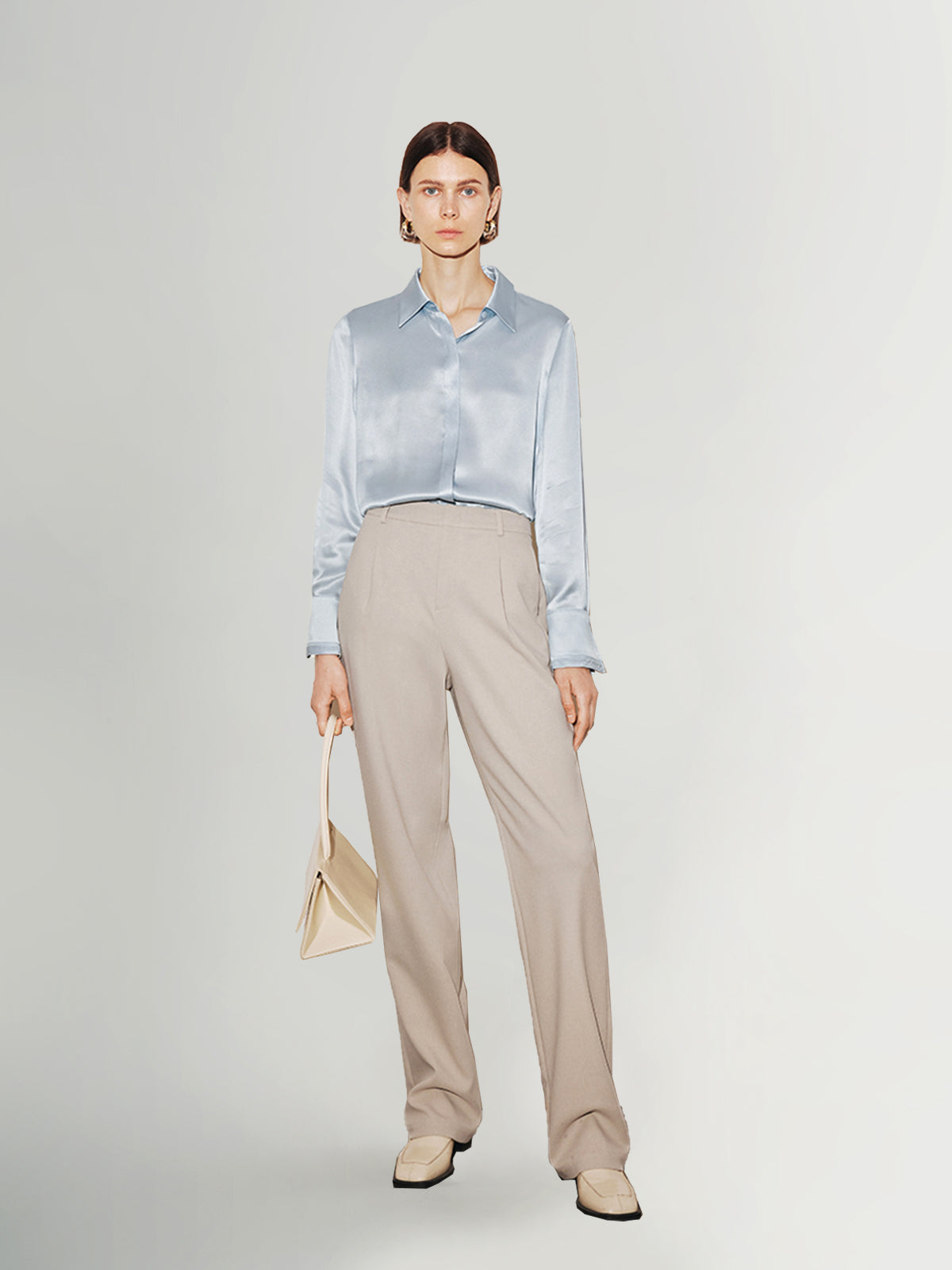 Women's Light Khaki Slim Fit Trousers