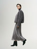 Grey short skirt with elastic waist and pleated design