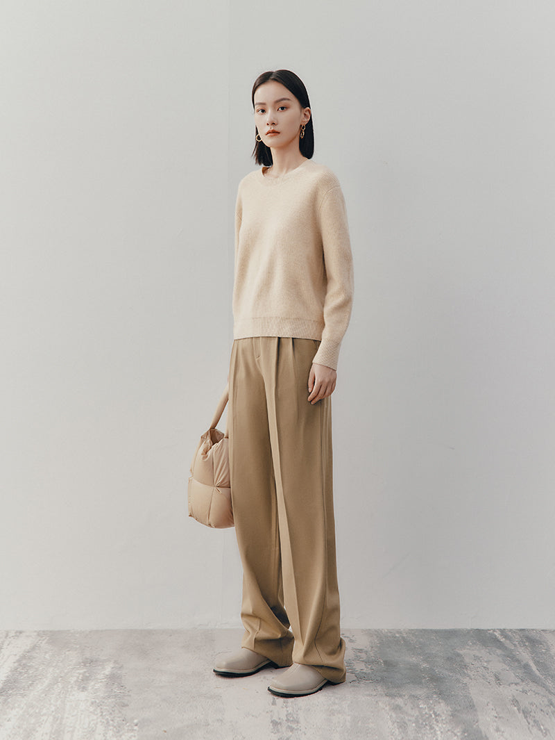 Women's Winter Brown Wide Leg Stable Trousers