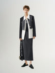 Women's Gray High Waist 100% Wool Skirt