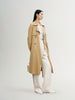 Women's Khaki Breasted Belted Trench Coat