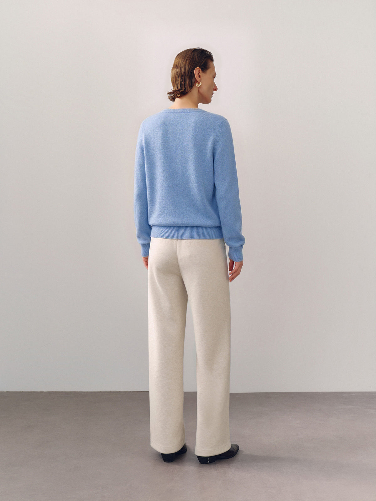 Refined Cashmere-Silk Crewneck Cardigan
