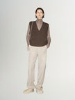 Sleeveless V-neck wool top