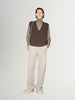 Sleeveless V-neck wool top