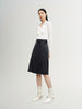Women's Original White Polo Neck Long Sleeves Lyocell Triacetate Rib Pattern Knitwear
