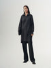 Women's Gray Stand Collar Straight Fit Winter Wool Dress