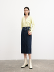 Women's Moonlight Yellow V Neck Elegant Button Down Cardigan Sweater