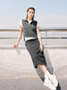 Women's Gray Polo V Neck Sleeveless Sweater Vest Jacket 5E8132611