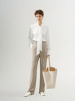 Women's Light Khaki Slim Fit Suit Pants