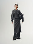 Straight cashmere skirt