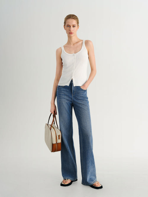 Carica immagine 1 in visualizzazione galleria. Slim-Fit Lyocell U-Neck Sleeveless Tank