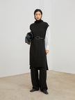 Women's Navy Blue High Neck Knit Wool Sweater Dress