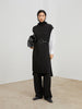 Women's Navy Blue High Neck Knit Wool Sweater Dress