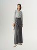Women's Grey Round Neck Long Sleeves Blouse