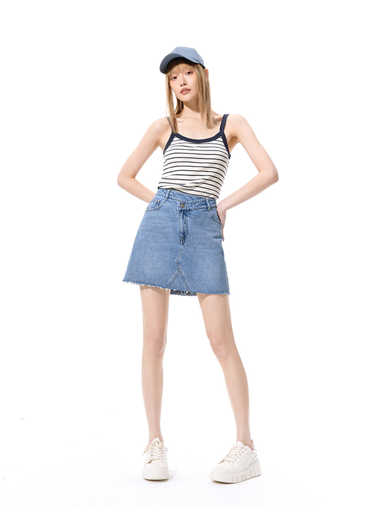 Women's Blue Denim Short Skirt