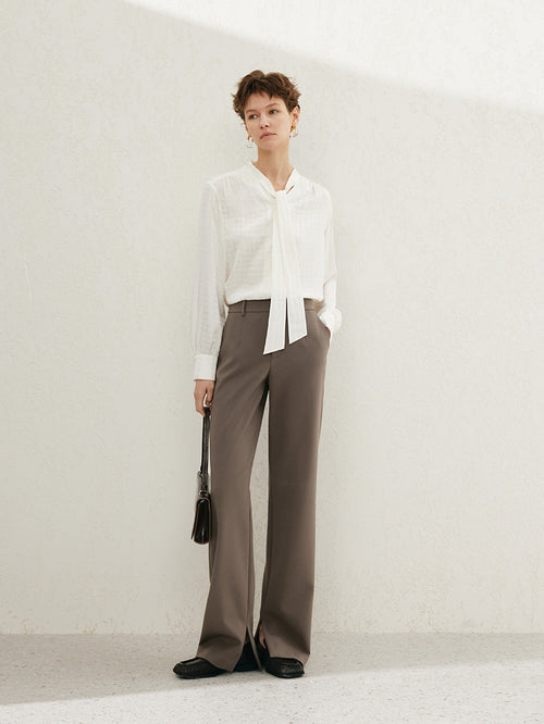 Load image 1 in gallery view. Women's Brown Straight Fit Trousers