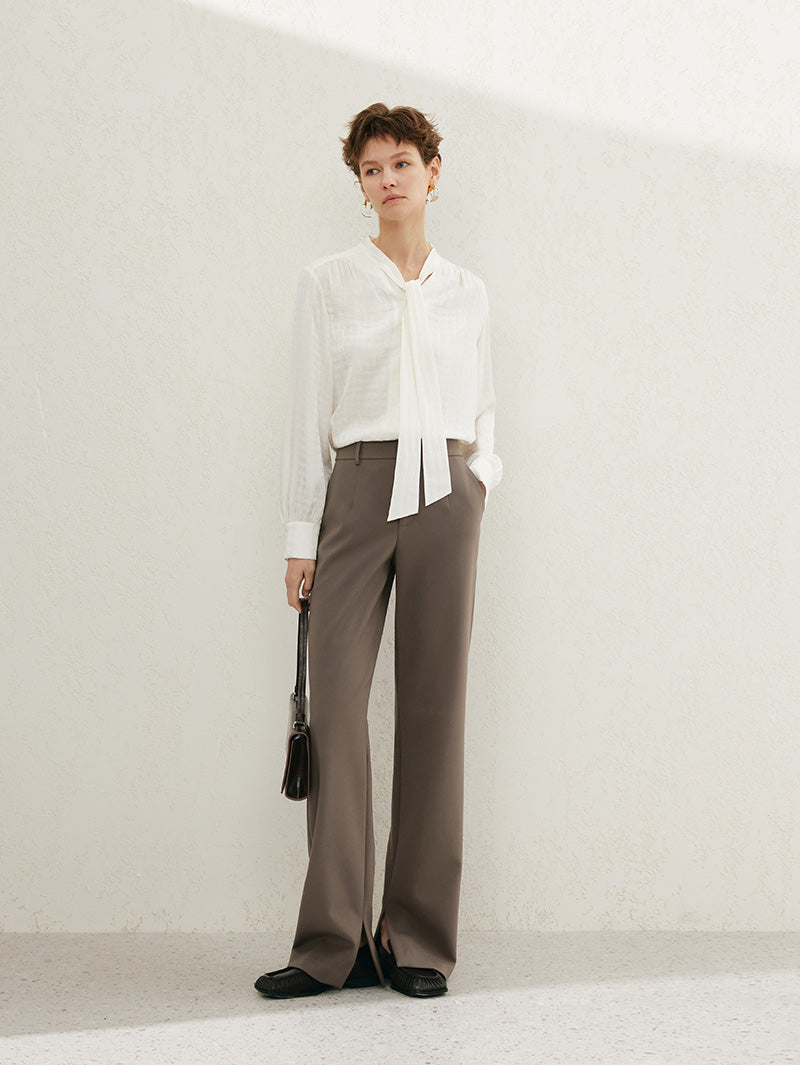 Women's Brown Straight Fit Trousers