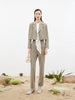 Women's Khaki Notch Lapel Double Short Blazer