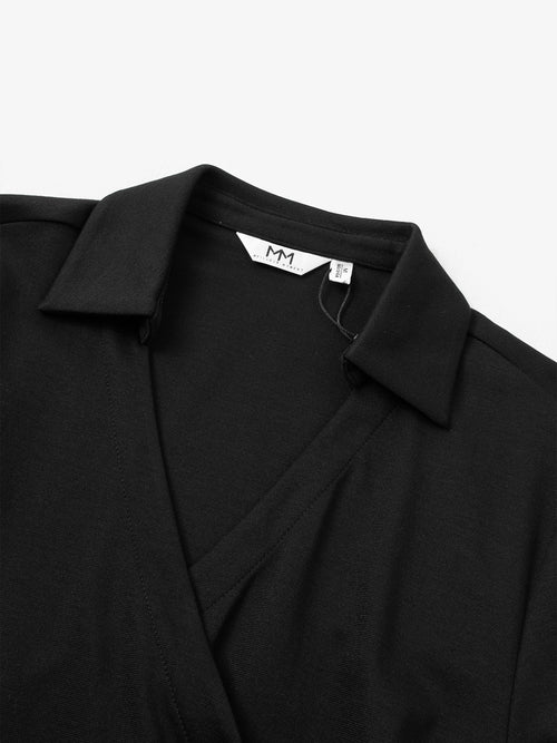 Load image 1 in gallery view. Women's Black Wide Leg Lyocell Dress