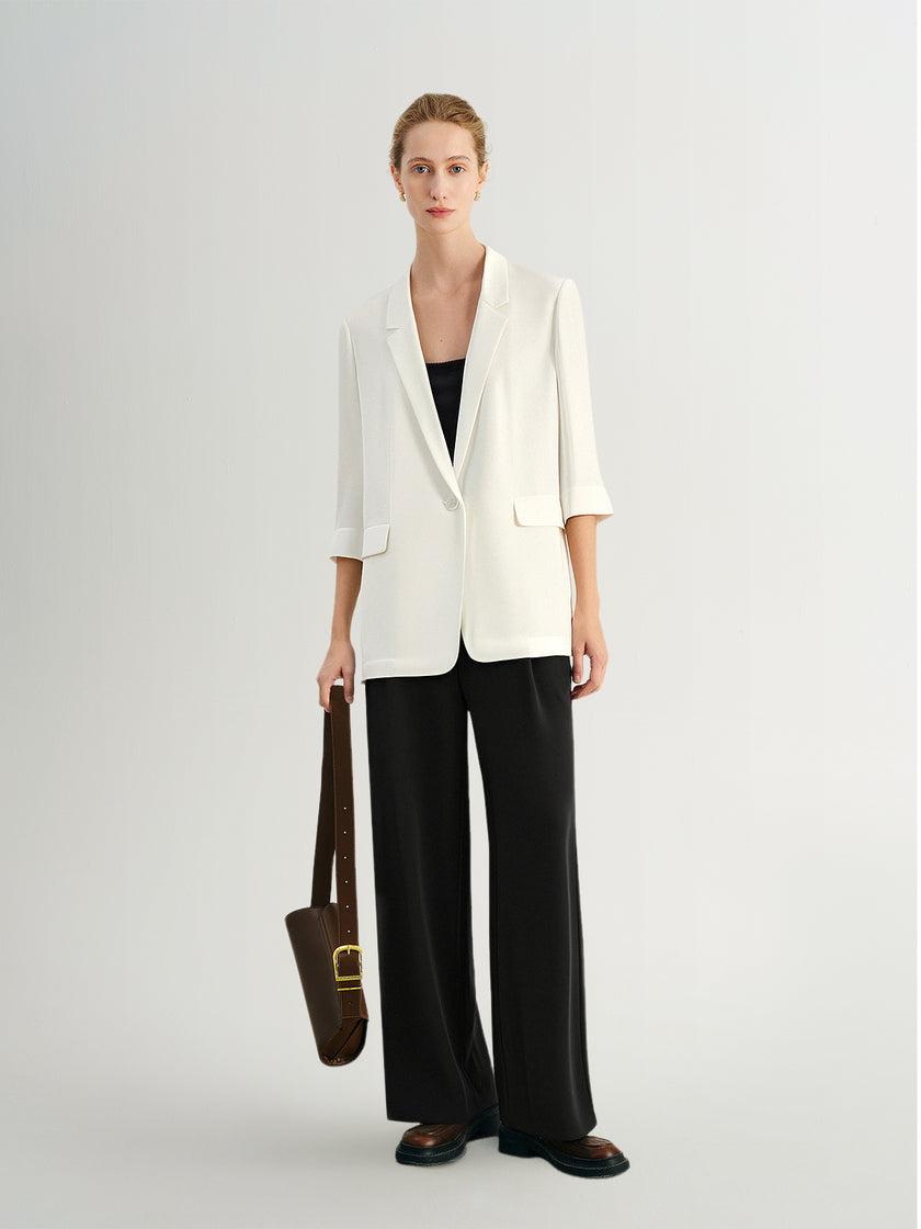 3/4 Sleeve Silk Blazer