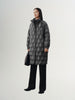 Women's Gray Warm Goose Puffer Long Hooded Jacket with Belt