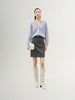 Women's Gray Straight Fit Middle Length Skirt