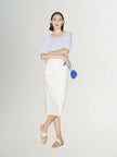 Women's Off-White Straight Fit Skirt
