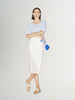 Women's Off-White Straight Fit Skirt