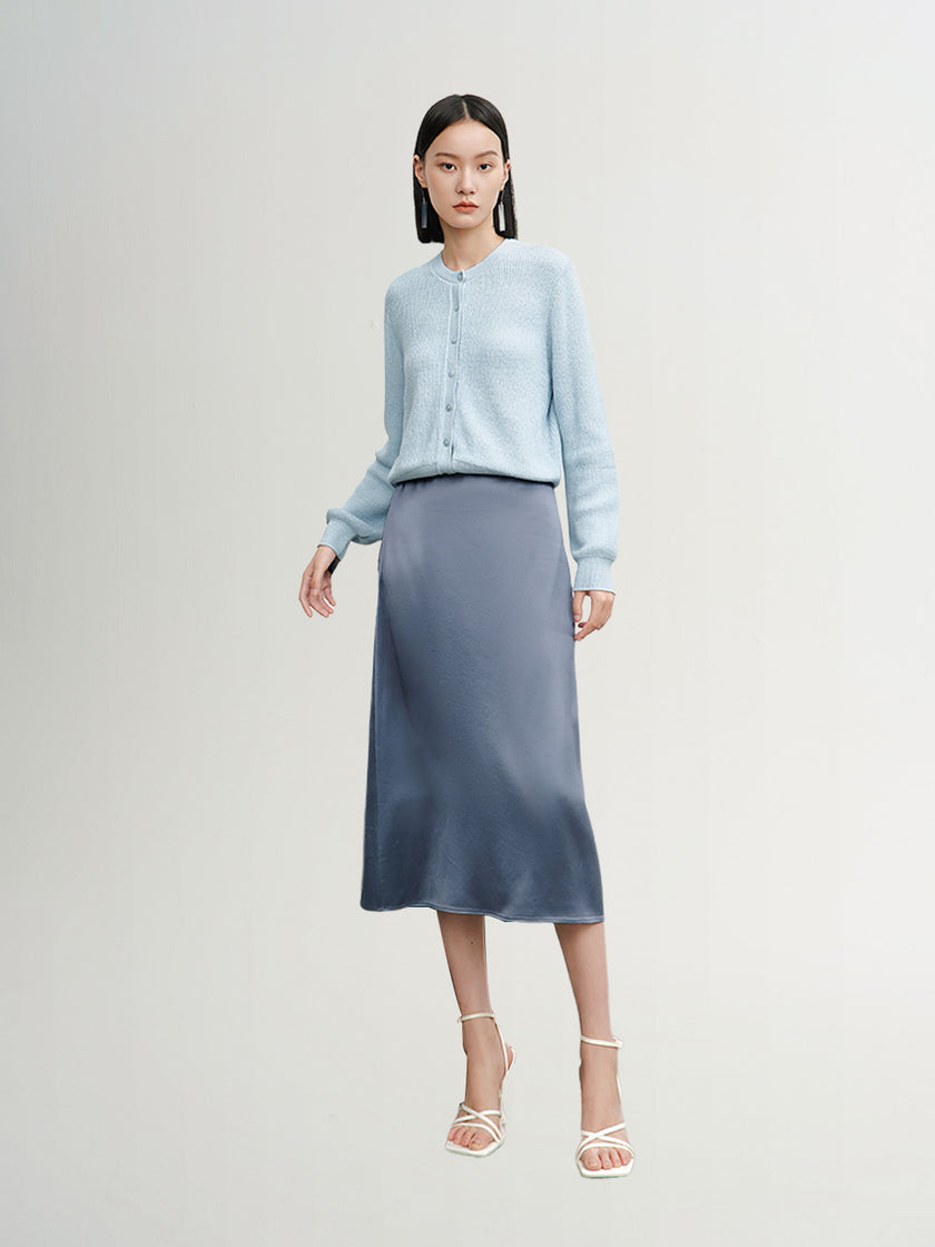 Jupe grise bleue haute taille