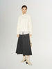 Women's Dark Gray  Pleated A-Line  Elastic Waist Skirt