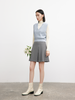 Women's Sky Blue V Neck Rib Pattern Knit Vest Sweater